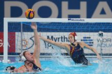 Laura Ester Ramos durante un partido de la selección española el pasado febrero en el FINA World Aquatics Championships en Doha