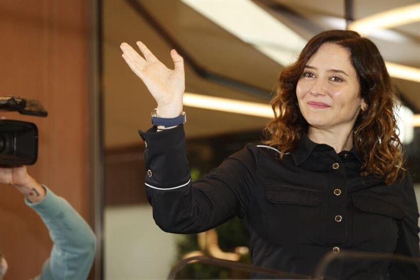 La presidenta de la Comunidad de Madrid, Isabel Díaz Ayuso, este martes en Bilbao