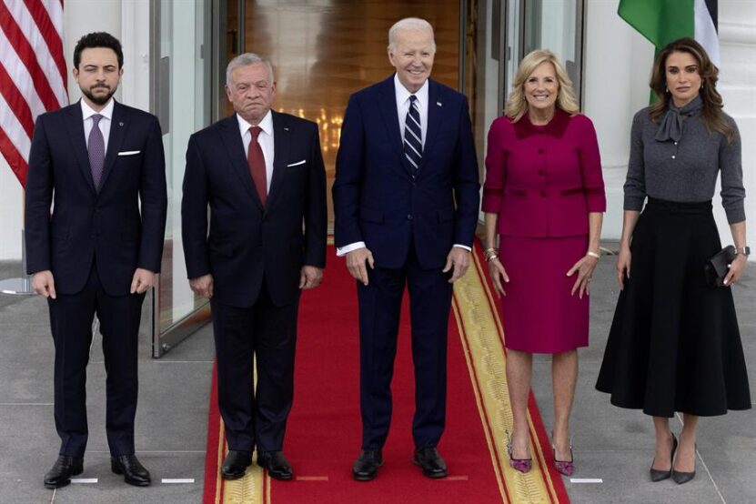 Rania de Jordania y los Biden