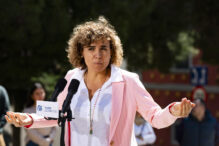 Dolors Montserrat, durante el acto electoral celebrado este viernes en Figueres (Girona)