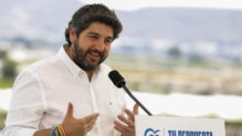 El presidente del PP autonómico y de la Región de Murcia, Fernando López Miras, durante un acto en Cieza
