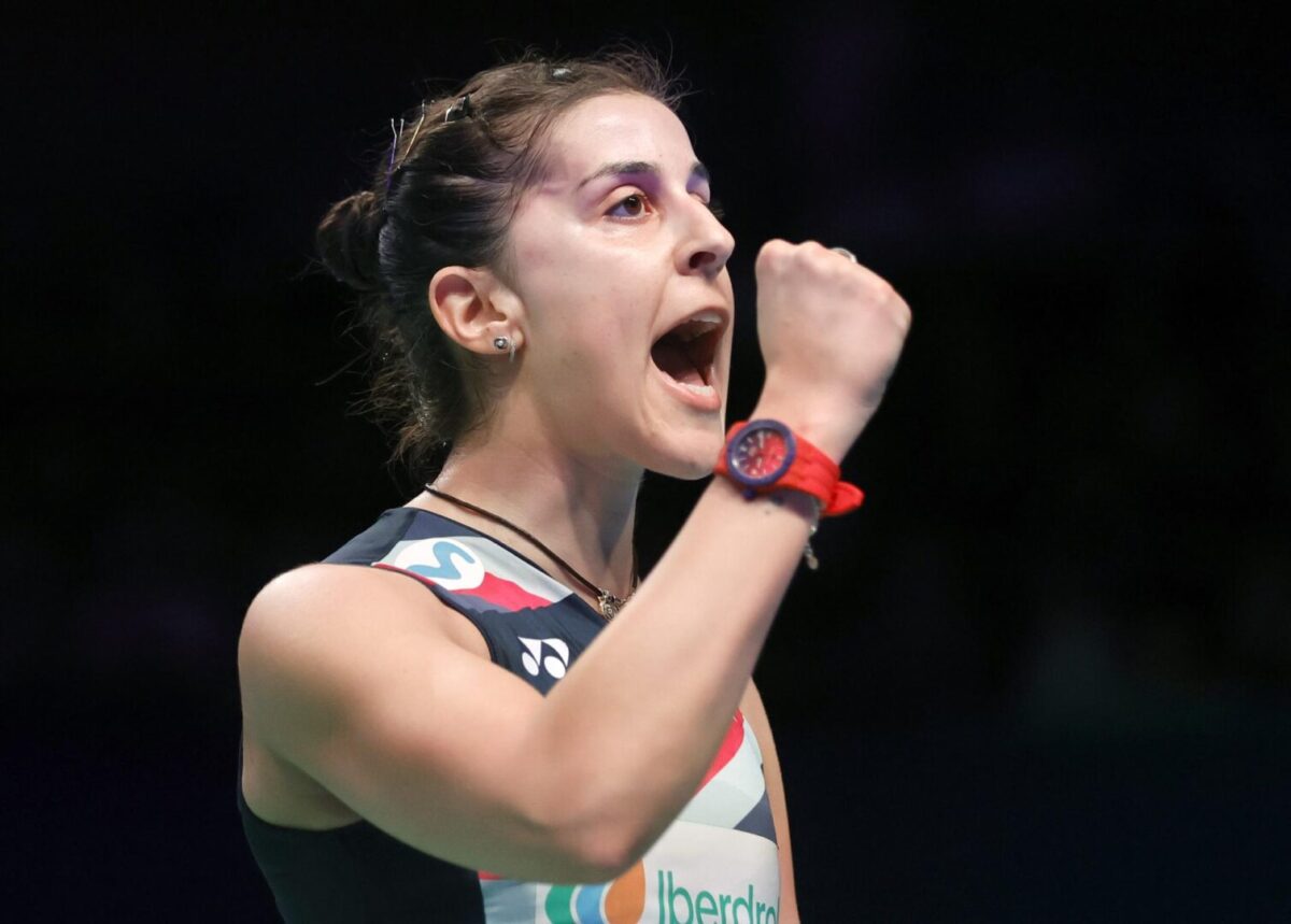 Carolina Marín durante el reciente campeonato europeo de bádminton