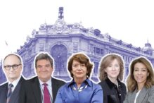 De izq. a dcha., Fernando Restoy, José Luis Escrivá, Soledad Nuñez, Margarita Delgado y Montserrat Martínez entre los que suenan a candidatos a gobernador.