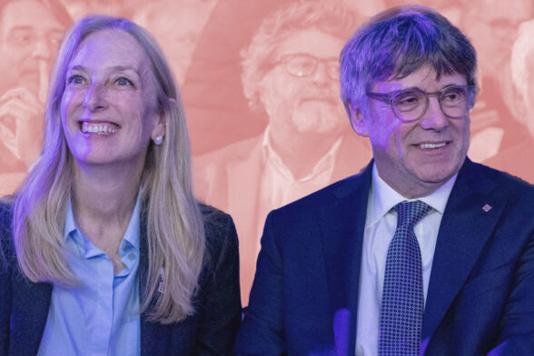 Ana Navarro y Carles Puigdemont.