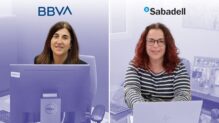 Susana Pérez y Paula Joli, trabajadoras del BBVA y el Sabadell.