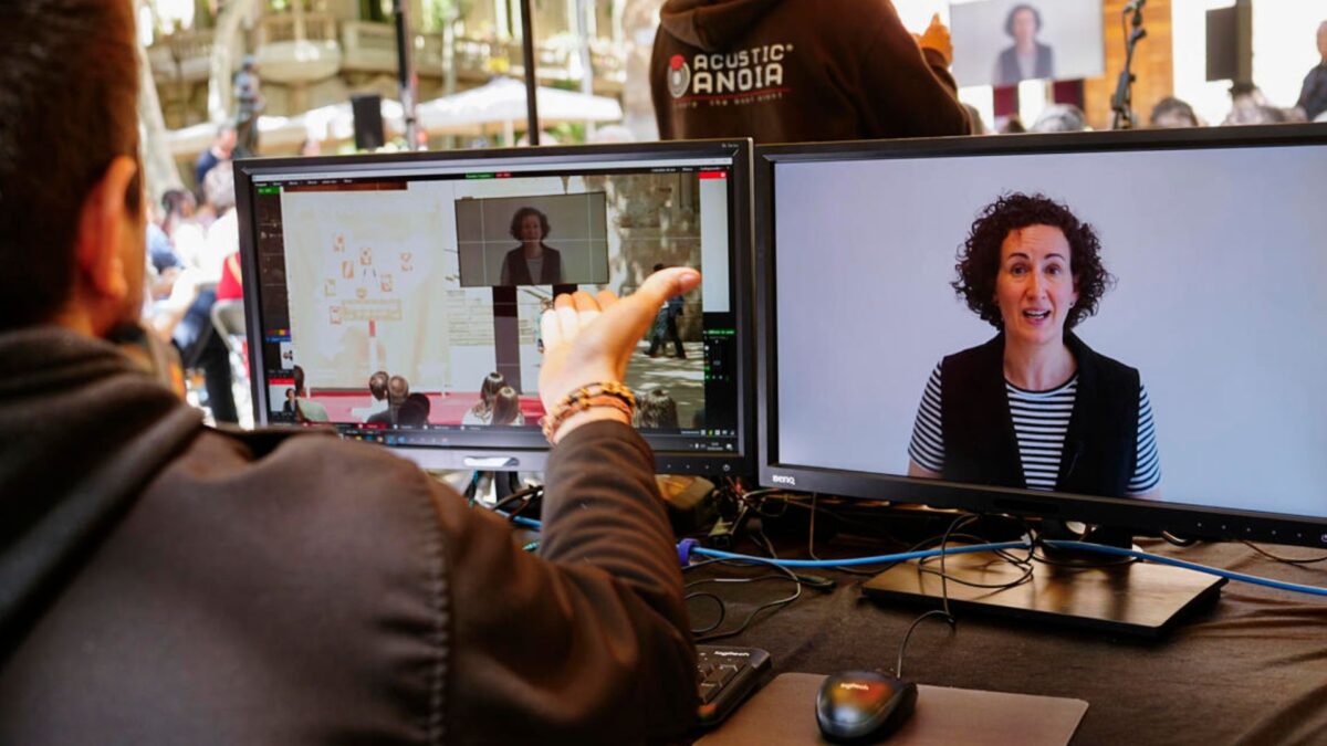 La secretaria general de ERC.Marta Rovira, en un acto electoral de su partido