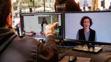 La secretaria general de ERC.Marta Rovira, en un acto electoral de su partido
