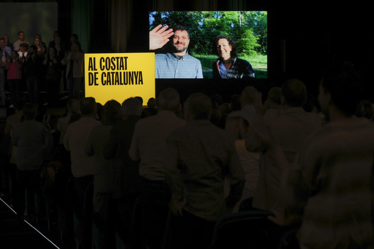 Marta Rovira, durante un acto electoral de ERC, en videconferencia