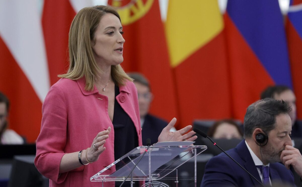 La Presidenta del Parlamento Europeo, Roberta Metsola.