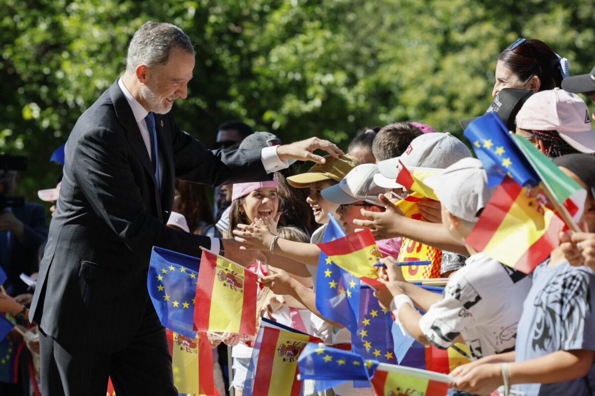 Felipe VI, a su llegada al monasterio de Yuste