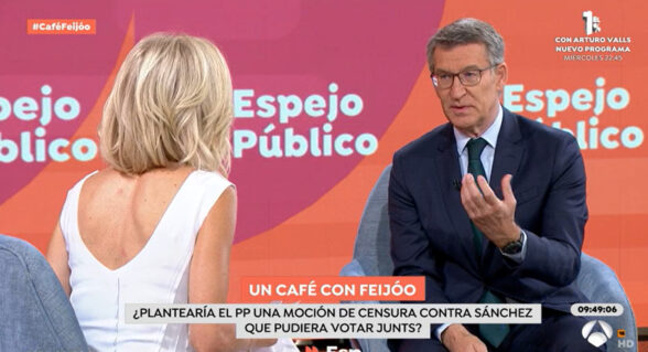 Núñez Feijóo durante la entrevista en 'Espejo Público'