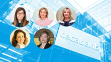 De izq. a dcha. Ainhoa Jáuregui, consejera delegada, junto con las consejeras independientes, Julia Salaverría, Carmen Motellón, junto a Ana Santillán y Concepción Jiménez, en la parte inferior.