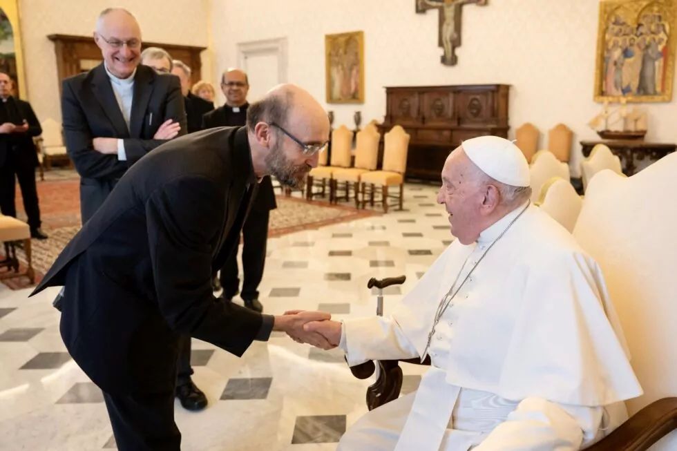 Javier Prades, en una de sus múltiples visitas al Papa Francisco
