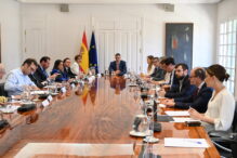 Pedro Sánchez preside el Comité de Seguridad Nacional, en La Moncloa. SEC.