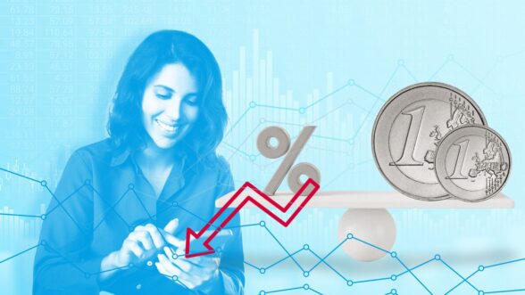 Mujer-calculadora-balanza-porcentaje-dinero-inversion-hipoteca-finanzas-mayo-2025