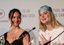 Renate Reinsve (L) and Elle Fanning (R) attend the press conference for 'Affeksjonsverdi (Sentimental Value)' during the 78th annual Cannes