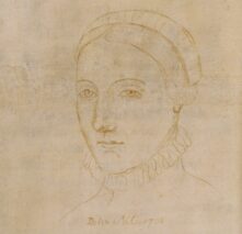 Dibujo de Nathaniel Curzon (1708) que representa supuestamente a Anne Hathaway