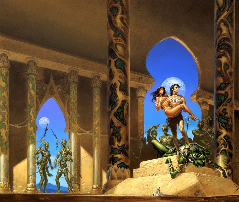 Portada de Michael Whelan para 'Una princesa de Marte', de E. R. Burroughs, el tatarabuelo del romantasy
