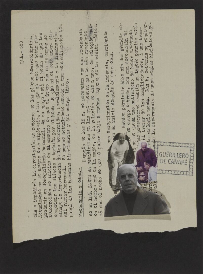 'Guérillero de canapé', 2014. Collage sobre papel. Isabel Coixet