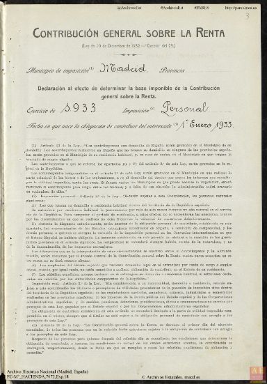 Contribución de la renta en España durante la Segunda República