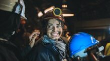 Agustina Macri en el rodaje de «Miss Carbón», sobre la primera mujer que trabajó en la mina de Río Turbio