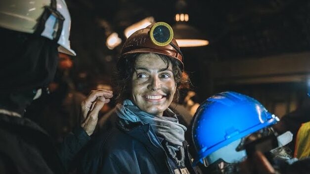 Agustina Macri en el rodaje de «Miss Carbón», sobre la primera mujer que trabajó en la mina de Río Turbio