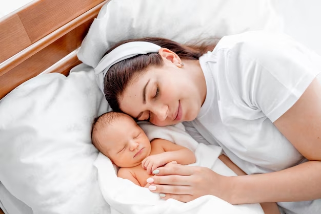 Madre durmiendo con su bebé