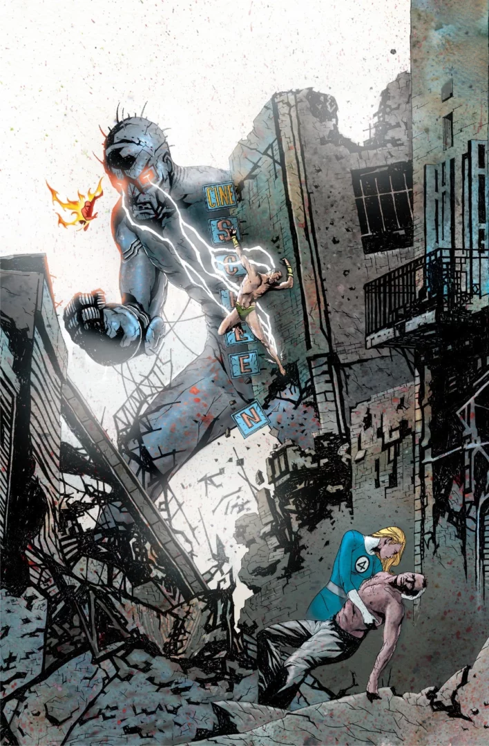 Portada de 1234, cómic de Los Cuatro Fantásticos