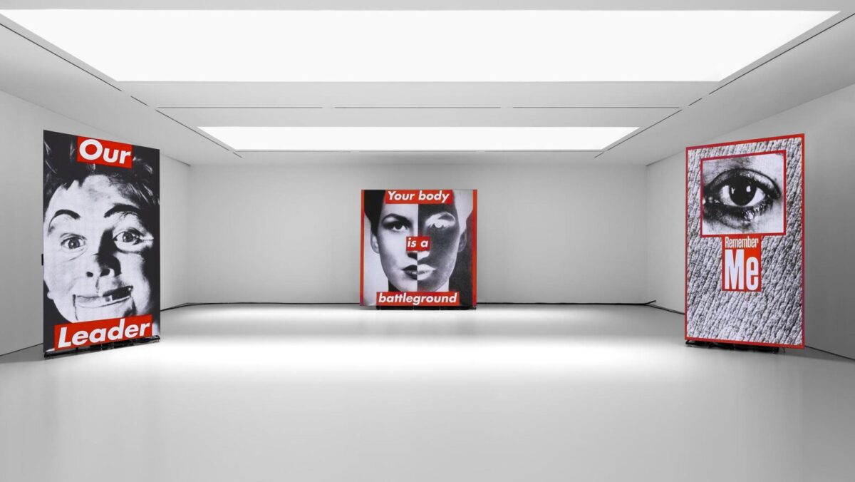Imagen de la exposición 'Another day. Another night', la primera retrospectiva de Barbara Kruger, en el Museo Guggenheim de Bilbao
