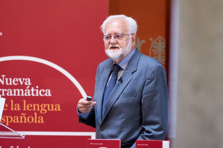 El académico Ignacio Bosque, director de la obra, durante el acto celebrado en la sede de la Academia, en Madrid.