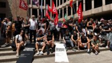 Los trabajadores del INAEM se han concentrado ante la "deriva autoritaria" del organismo. - EUROPA PRESS