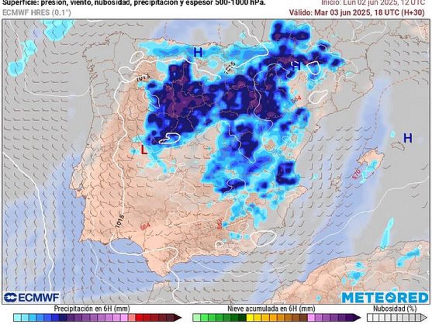 Previsiones del martes 3 de junio de 2025 con la alerta de la AEMET Previsiones del martes 3 de junio de 2025 con la alerta de la AEMET