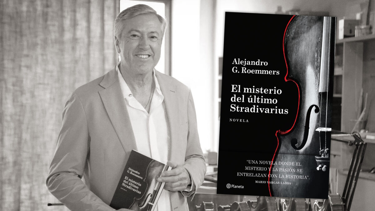 Una fotografía de Alejandro G. Roemmers en Cremona, durante la presentación de su novela