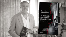 Una fotografía de Alejandro G. Roemmers en Cremona, durante la presentación de su novela