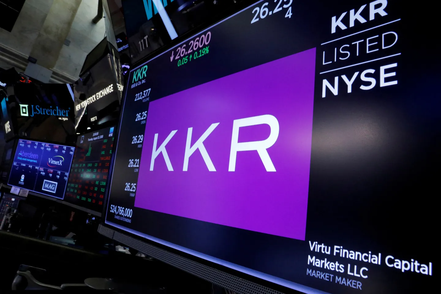 KKR en la bolsa de Nueva York