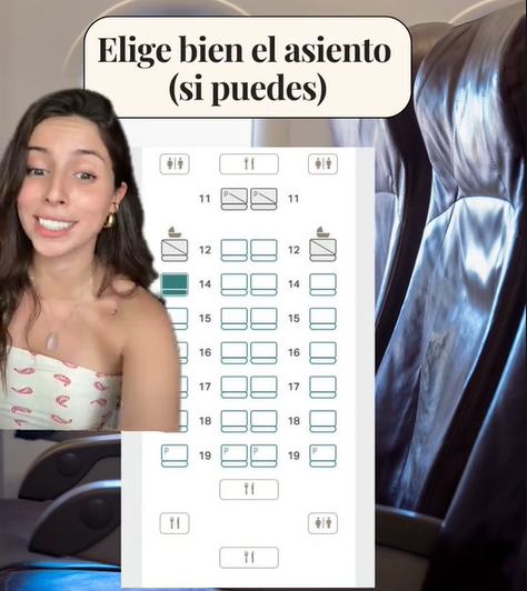 La influencer viajaconclari señala los asientos a evitar La influencer viajaconclari señala los asientos a evitar