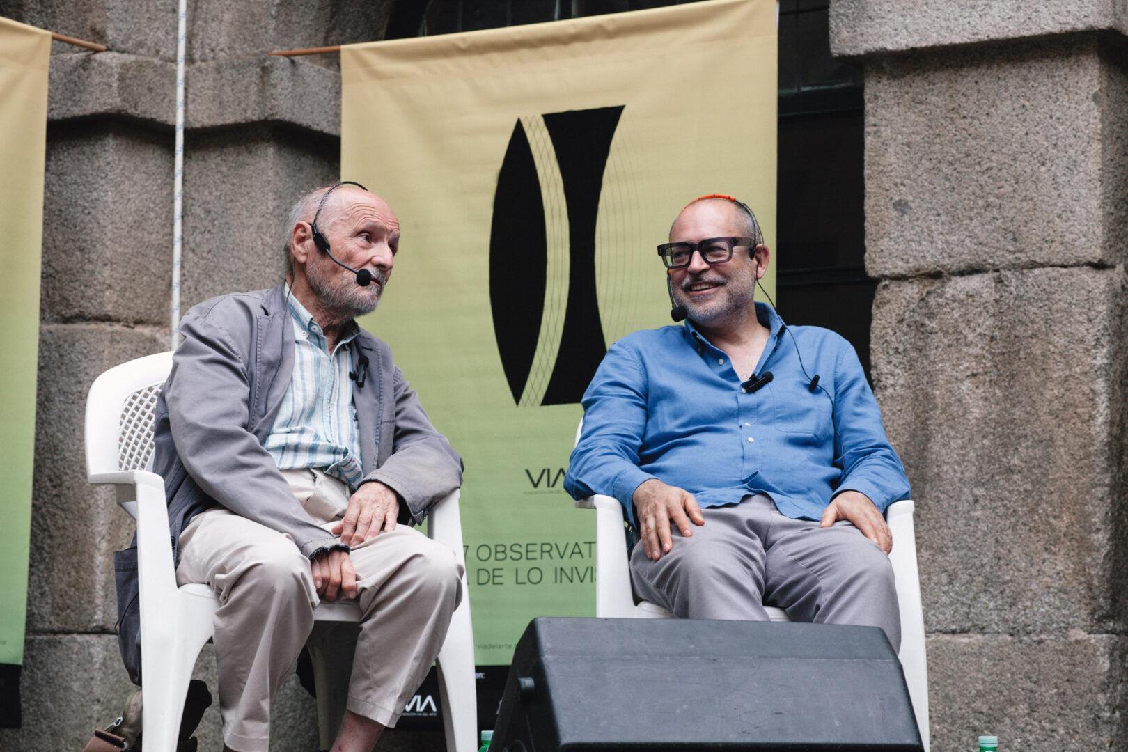 Antonio López, junto a Javier Viver durante el coloquio sobre arte y creación en el Observatorio de lo Invisible 2025