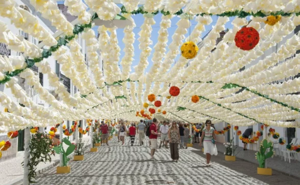Pueblo lleno de flores en Portugal, Campo Maior