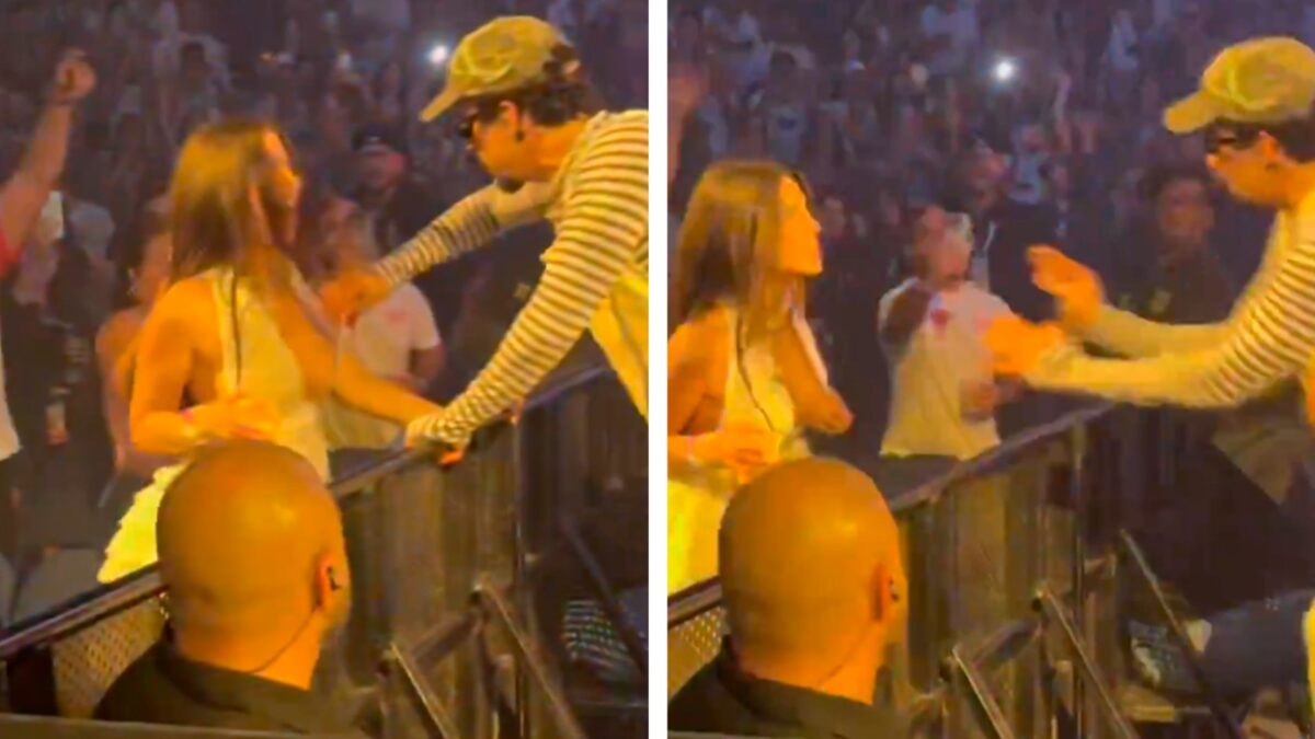 Bad Bunny desató la polémica al tocarle el escote a una fan durante un concierto en Puerto Rico