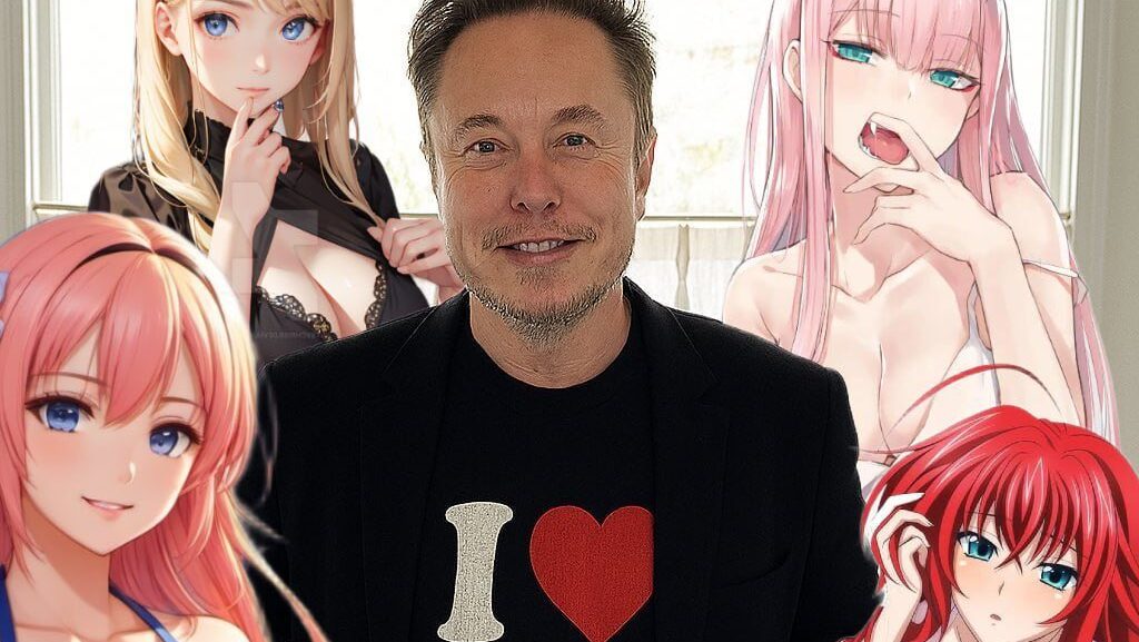 Elon Musk, en un montaje con personajes porno de anime compartido en su cuenta de X
