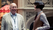Julian Fellowes en el rodaje de 'Downton Abbey'