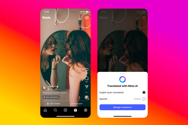 Avance de la IA de traducción de voces de Instagram