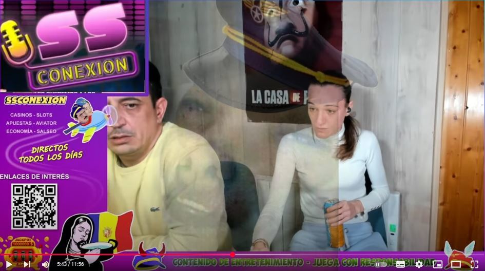 Simón Pérez y Silvia Charro en uno de sus streamings virales